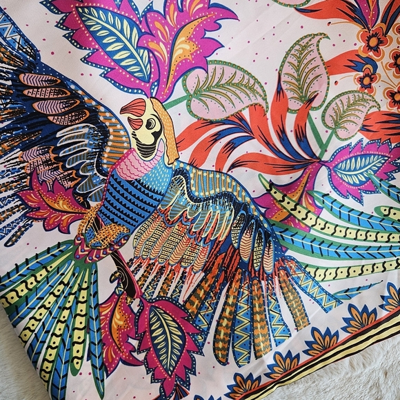 Rachel Zoe High Rise Pink Macaw Flowy Satin Wide Leg Pant, Size Large - Picture 6 of 6